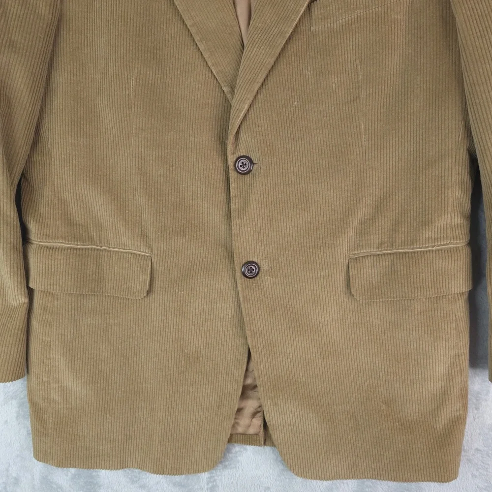 Stafford Blazer‎ Mens 42R Brown Corduroy Sport Coat Two Button Jacket Cotton